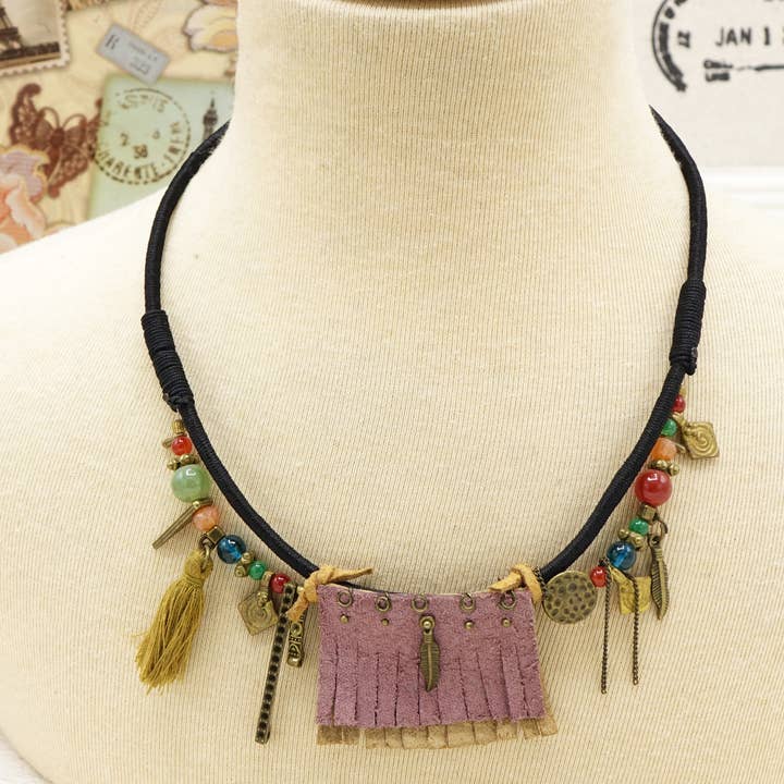 Verna Artisan Works – wholesale Pendant/charm necklace – Boho Chic Tassel Necklace1