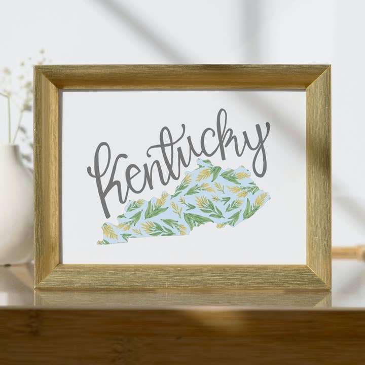 Kentucky State Map Fine Art Print for wholesale by Erica Catherine Illustration