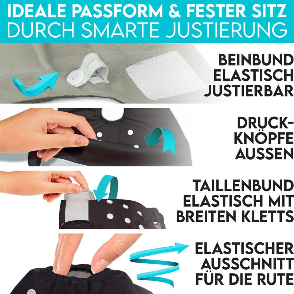 H.I.K. GmbH - Wholesale Pet Diaper - Dog - HUND IST KÖNIG® Absorbent Dog Diapers for Female Dogs (Set of 3)6