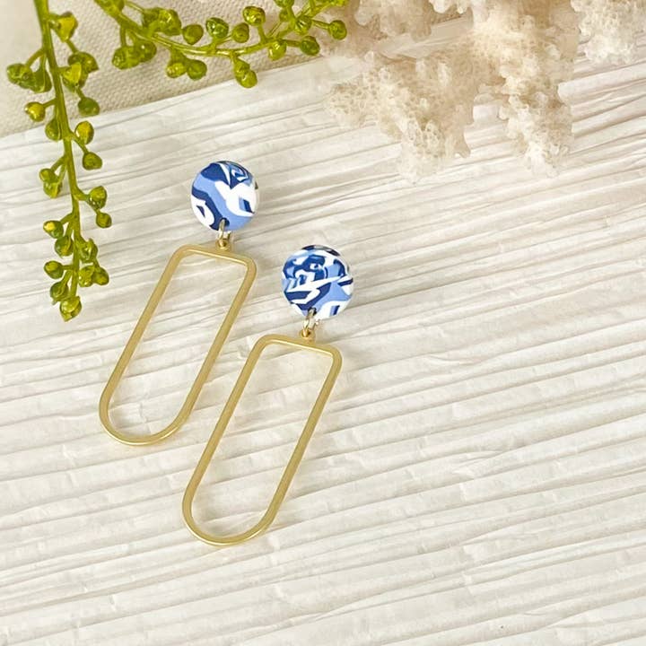 Julia Earrings in Mykonos for wholesale by Crescent City Clay