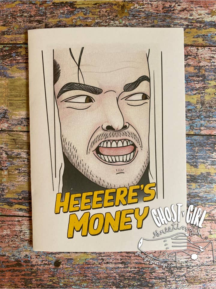 Cartão de Saudação: “O Dinheiro de Heeere” por atacado de Ghost Girl Greetings
