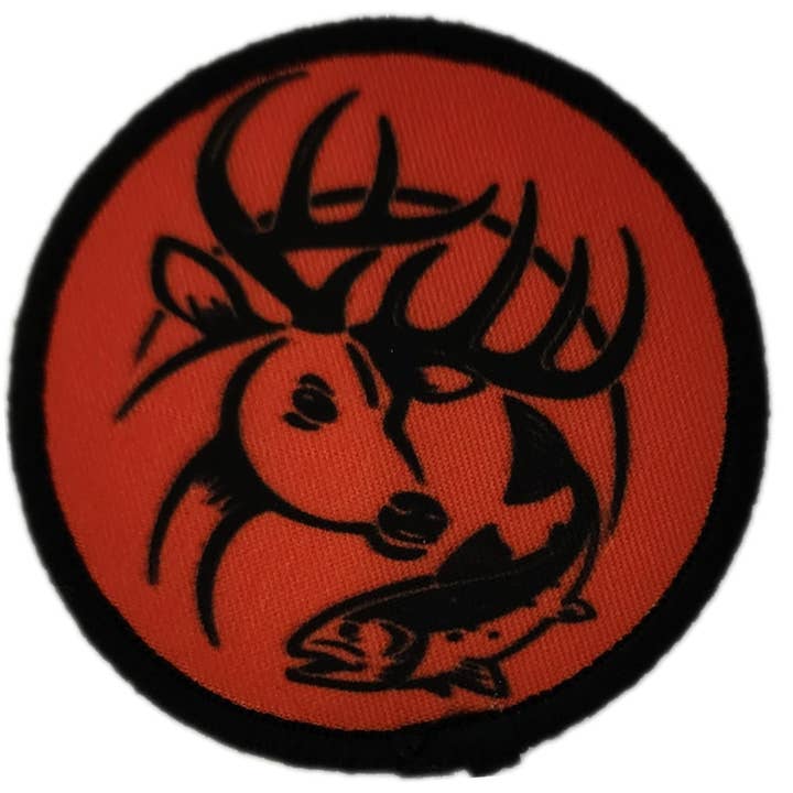 Buck Fish Circle Sew On Patch for wholesale by ThatsRad