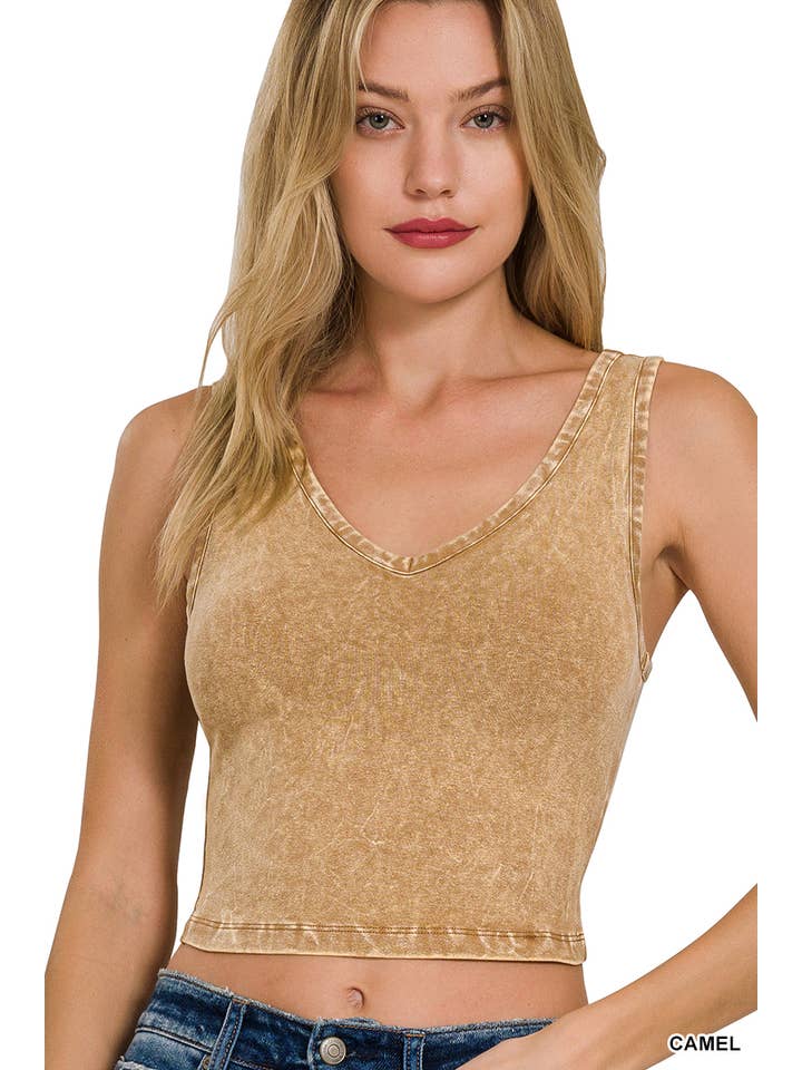 42POPS - Wholesale Tank Top - Women's - .SI-25953 Washed Cotton Tank Top W/ Back Patch