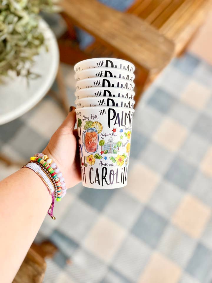 State of South Carolina Reusable Party Cups, state pride for wholesale by Happy By Rachel, LLC