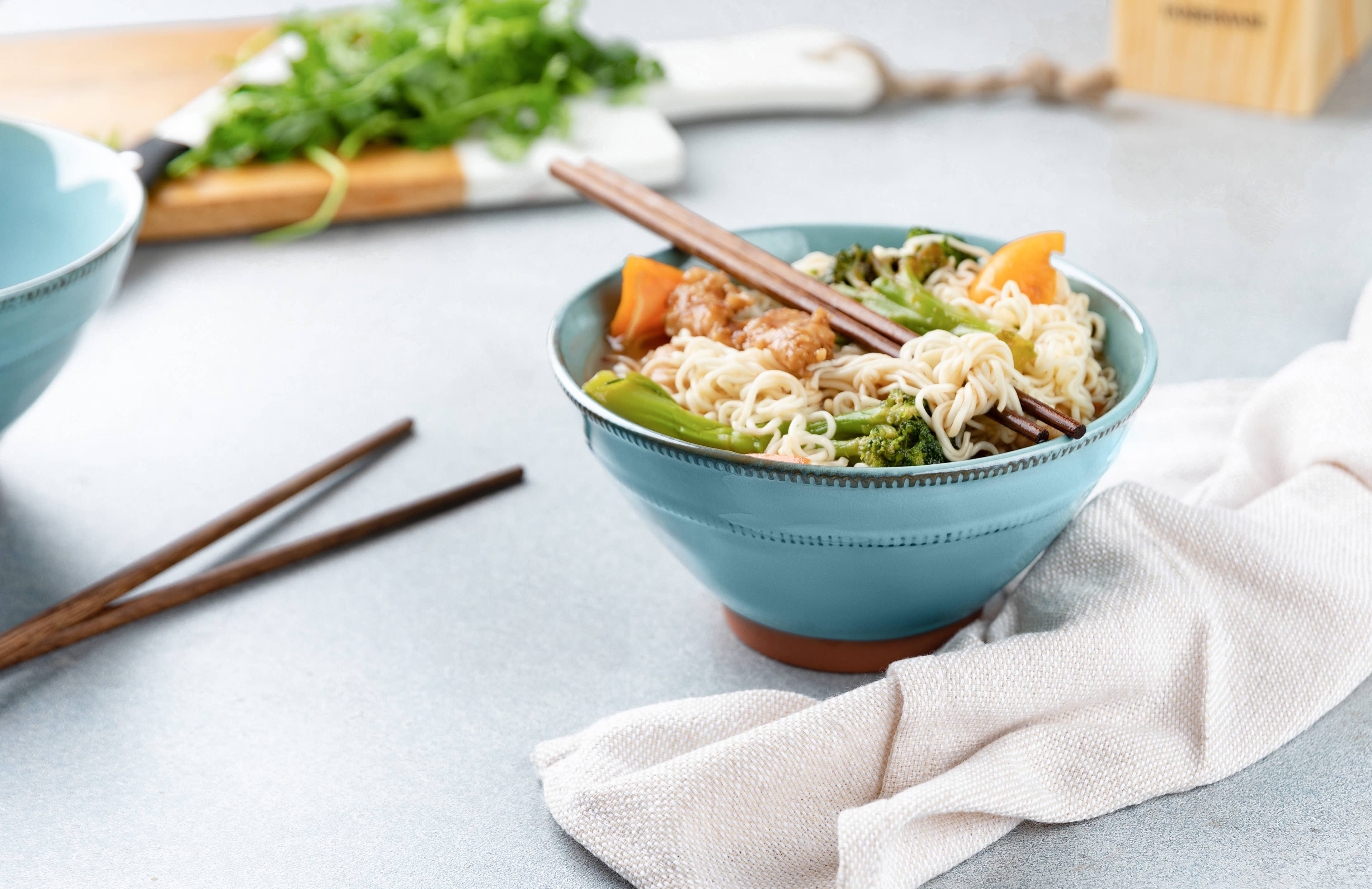 Kook - Wholesale Bowl - Kook Terracotta Ramen Bowls with Chopsticks, 36 oz, Set of 24