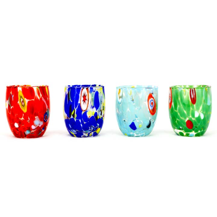 Via Graceffo - Wholesale Shot Glass - Contemporary Shot Glasses, Set of 4, Murano Glass