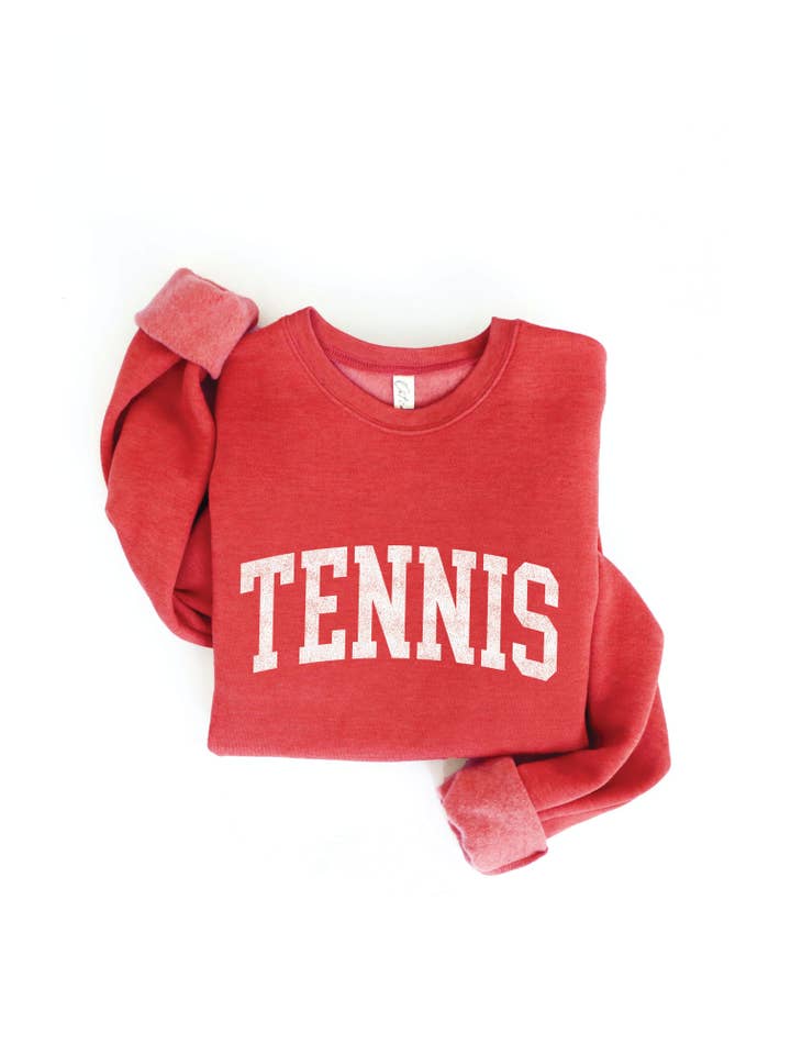 OAT COLLECTIVE – wholesale Sweatshirt med tryck - Dam – Unisex fleece-tröja med TENNIS-tryck, avslappnad passform8