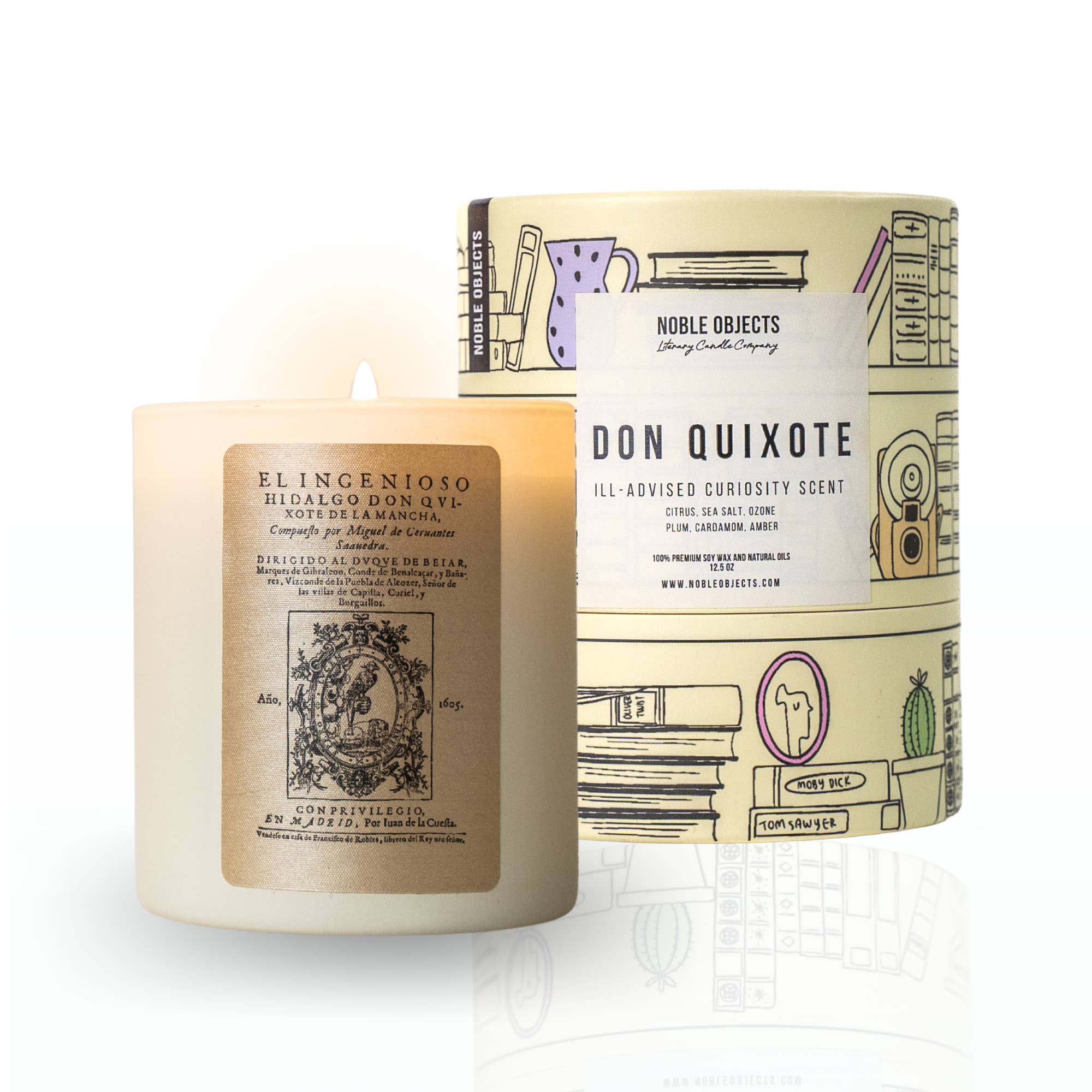 Noble Objects - Wholesale Jar/Filled Candle - "Don Quixote" Scented Book Candle