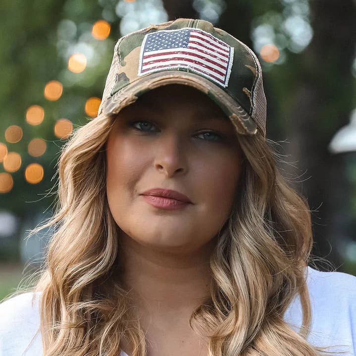 Vintage Life – wholesale Truckerkeps – Unisex – Amerikanska flaggan USA nödställda Trucker Hat Baseball keps