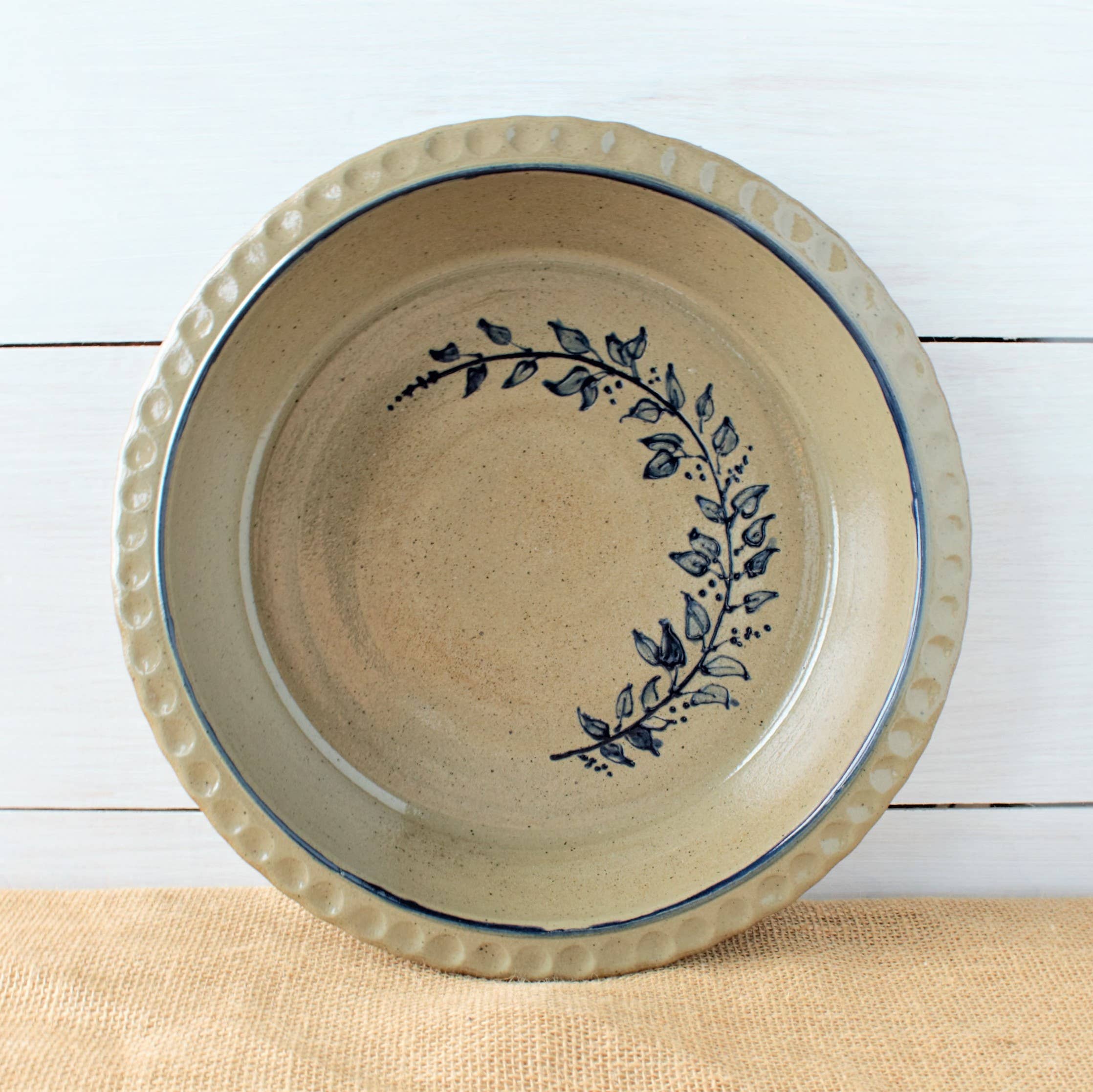 Rowe Pottery - Wholesale Dinner Plate - Deep Dish Pie Plate- Farm Floral