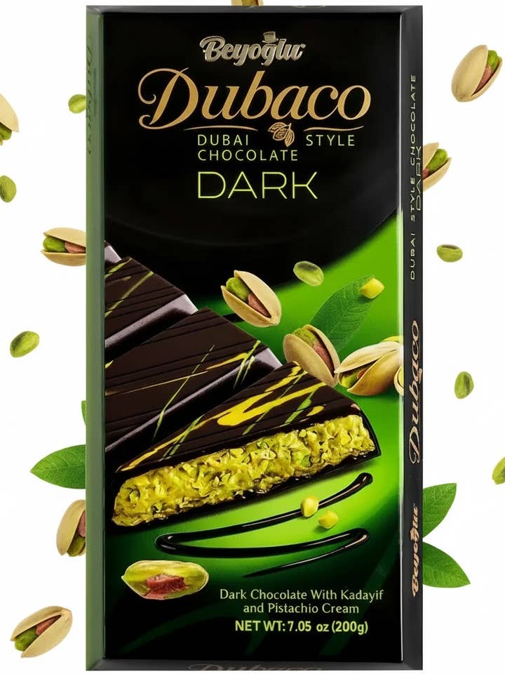 Beyoglu Dubaco Premium Estilo Dubai Chocolate Negro com Pistáchio por atacado de Aladdin