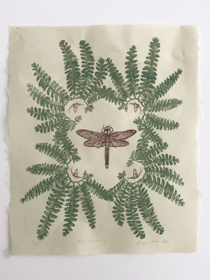 Libelle 8x10in Zeefdruk voor wholesale door Solstice Handmade