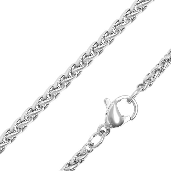WJW - Wholesale Link & Chain Necklace - Stainless Steel Gold Wheat Chain Necklace