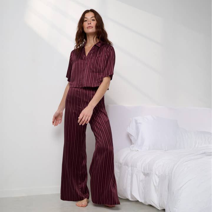 Washable Silk High Rise Pant Set for wholesale by LUNYA