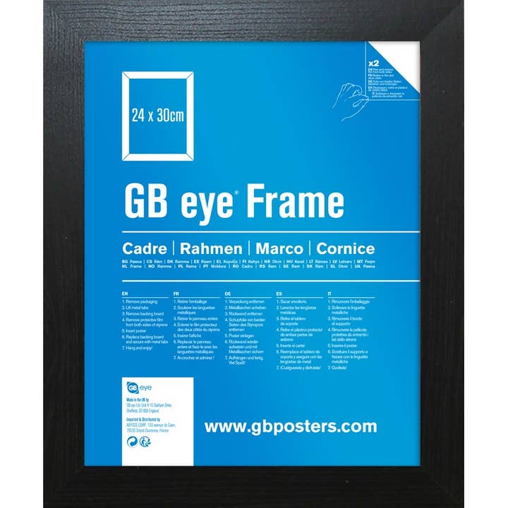 GB Eye Contemporary Wooden Black Picture Frame - 24 x 30cm for wholesale by GB Posters & Merchandise