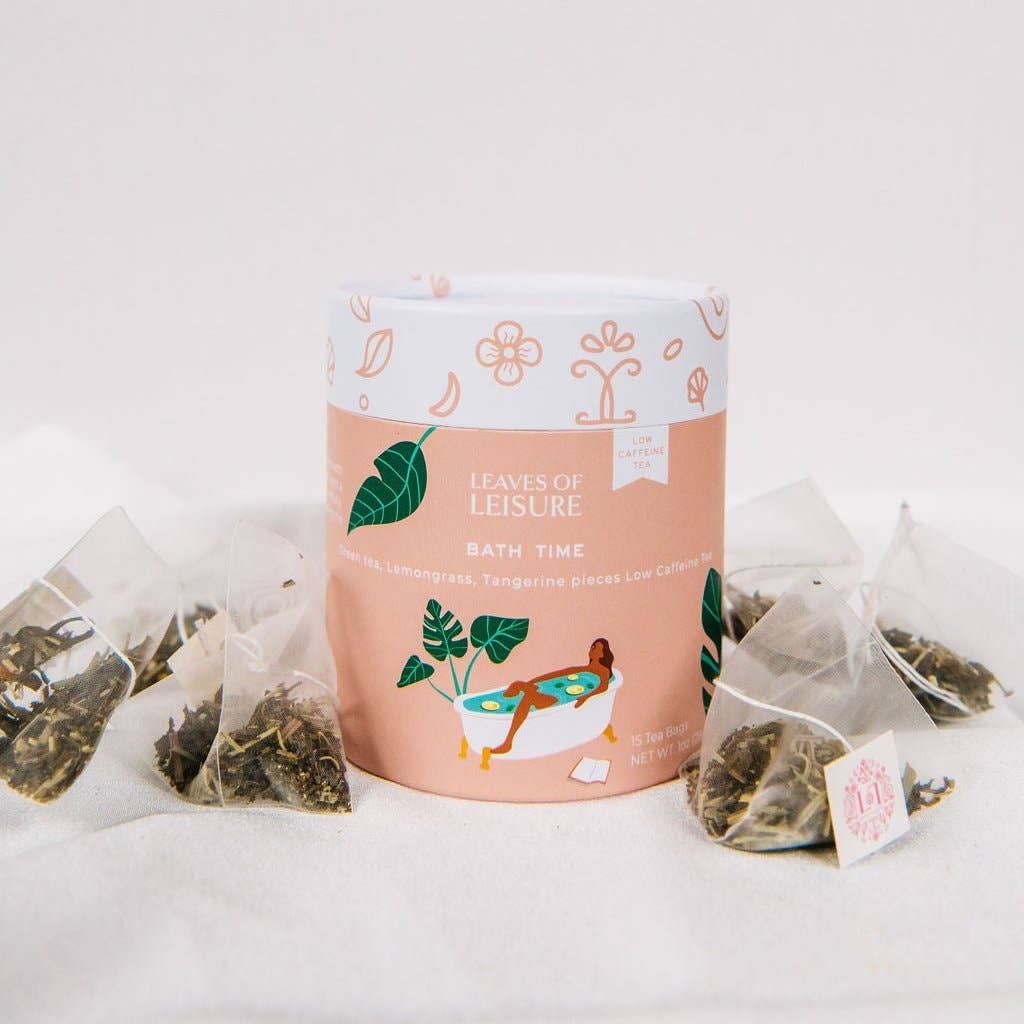 Leaves of Leisure - Vente Sachets de thé - Thé de Bain – Thé Vert, Citronnelle & Mandarine (15 Sachets)2