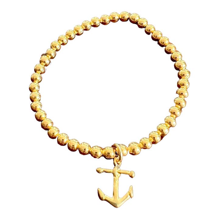 Gold Fill Anchor Charm Bracelet for wholesale by Sissy Yates Designs