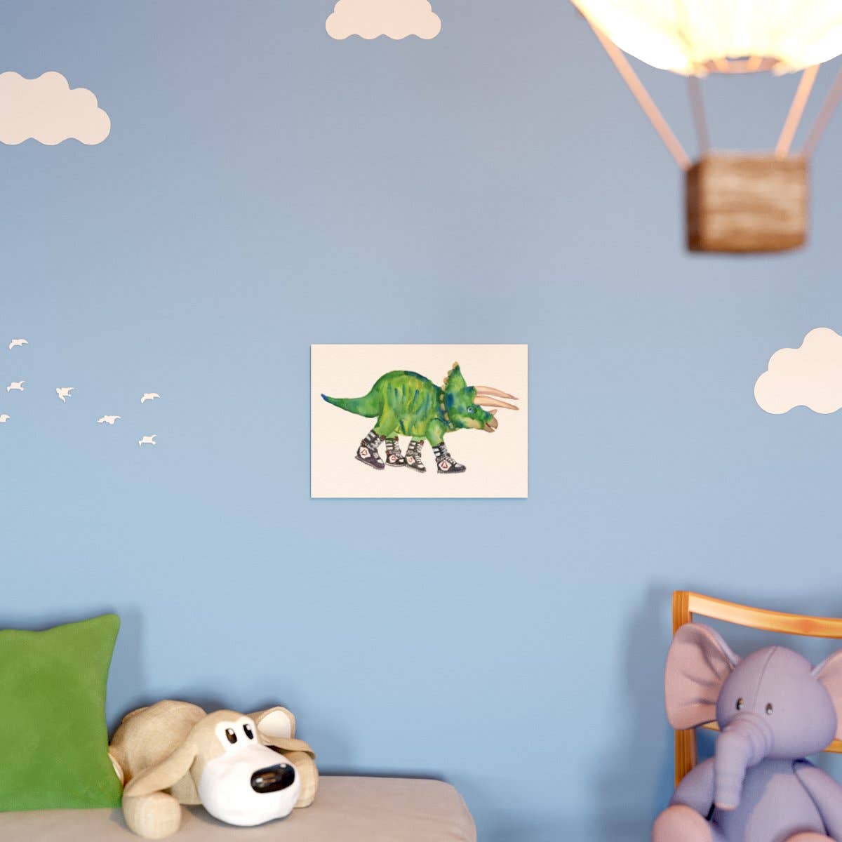 Rosie Webb illustrations - Wholesale Art Print - Triceratops in High Tops Giclée Print4