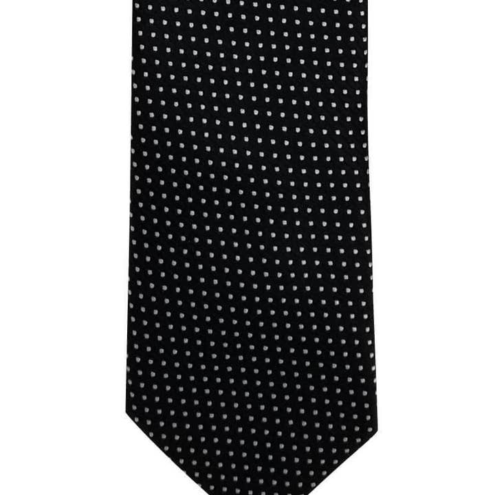 GoTie – Großhandel Krawatte – Herren – Schwarze Krawatte mit silbernen Punkten2