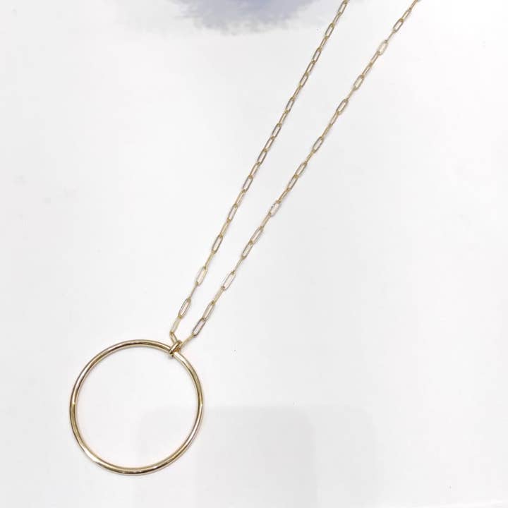 FORGYLDT Lang halskæde 90 cm ring for engroshandel på Faire0