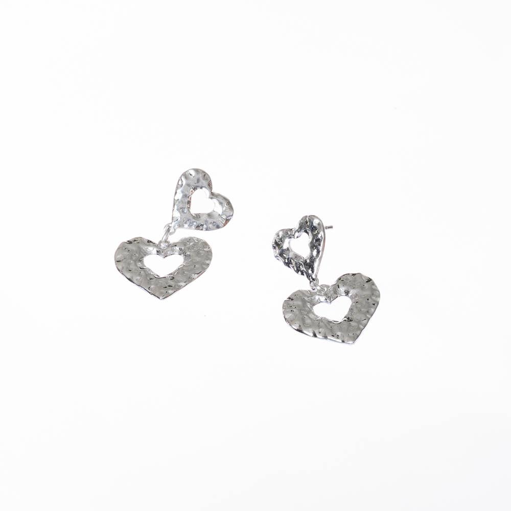 Ethical Global - Wholesale Dangle Earrings - Hammered Heart Dangle Earrings Large (Silver, 14K, Rose)8