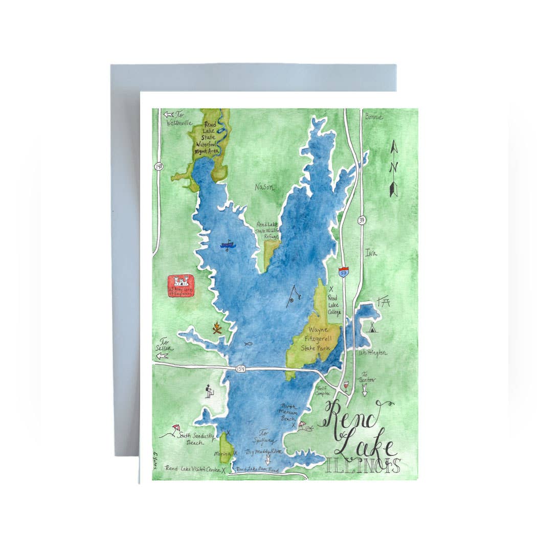 Emily Drew Yates Art & Illustration - Wholesale Everyday Greeting Card - Greeting Cards - Watercolor Calligraphy Maps - 13 Options3