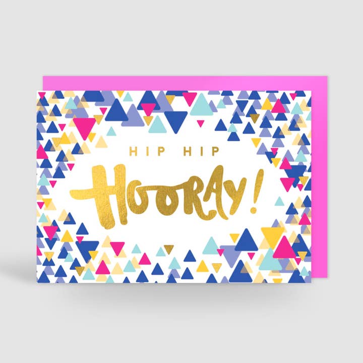 Hip Hip Hooray! Confetti Card for wholesale by Jane Katherine Houghton Designs