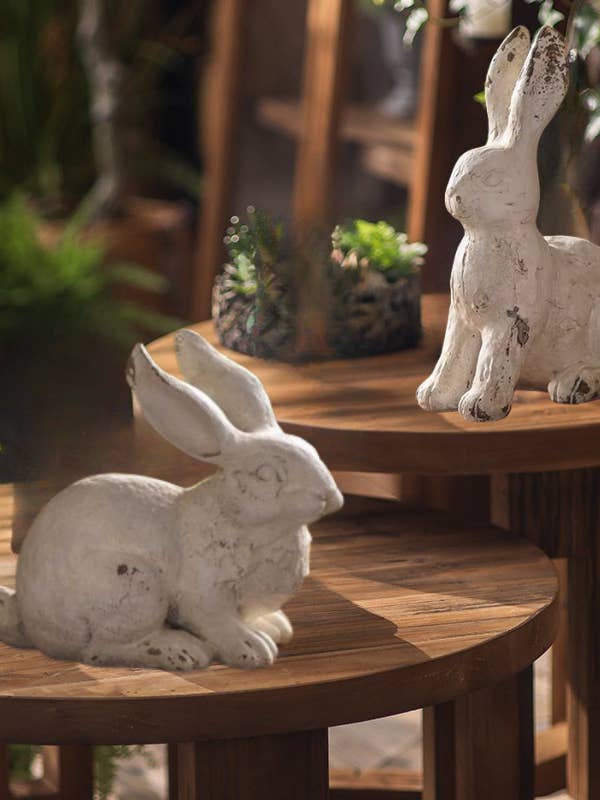 Figura de Conejo Blanco Rústico para venta al por mayor de Vagabond Vintage