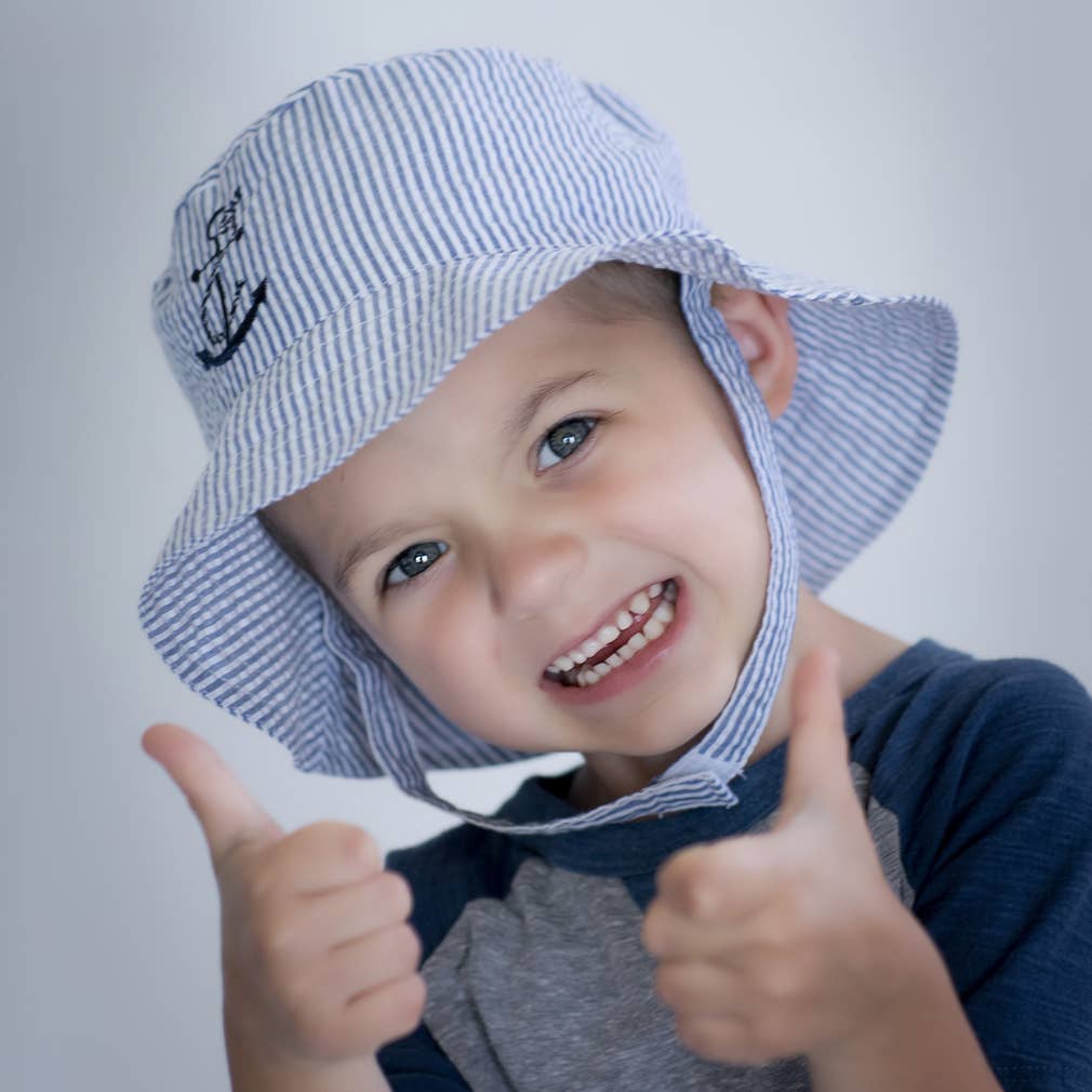 Huggalugs - Wholesale Bucket Hat - Kids - Anchor Seersucker Bucket Hat Baby & Toddler SALE3