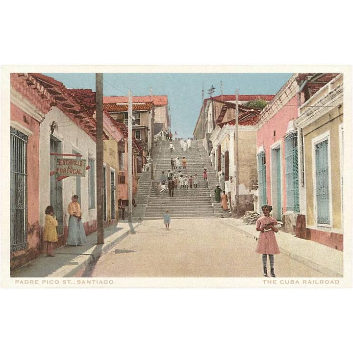 Greeting Card CU-77 Padre Pico Street, Santiago de Cuba for wholesale by Found Image Press