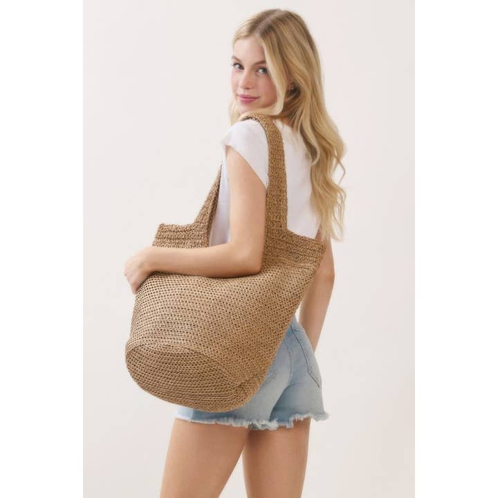 CC Wholesale Clothing - Wholesale Tote Bag - Women's - Round Bottom Handmade Strap Woven Straw Tote Bag13