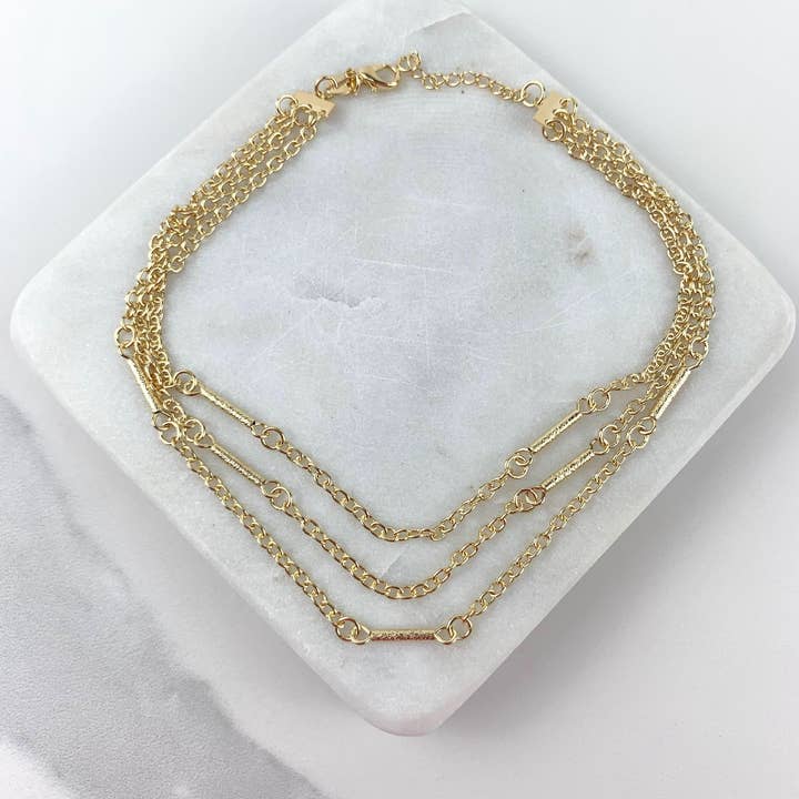 18k Gold Filled 2mm Cable Chain with Three Layers of Chain for wholesale by DIJU Jewelry