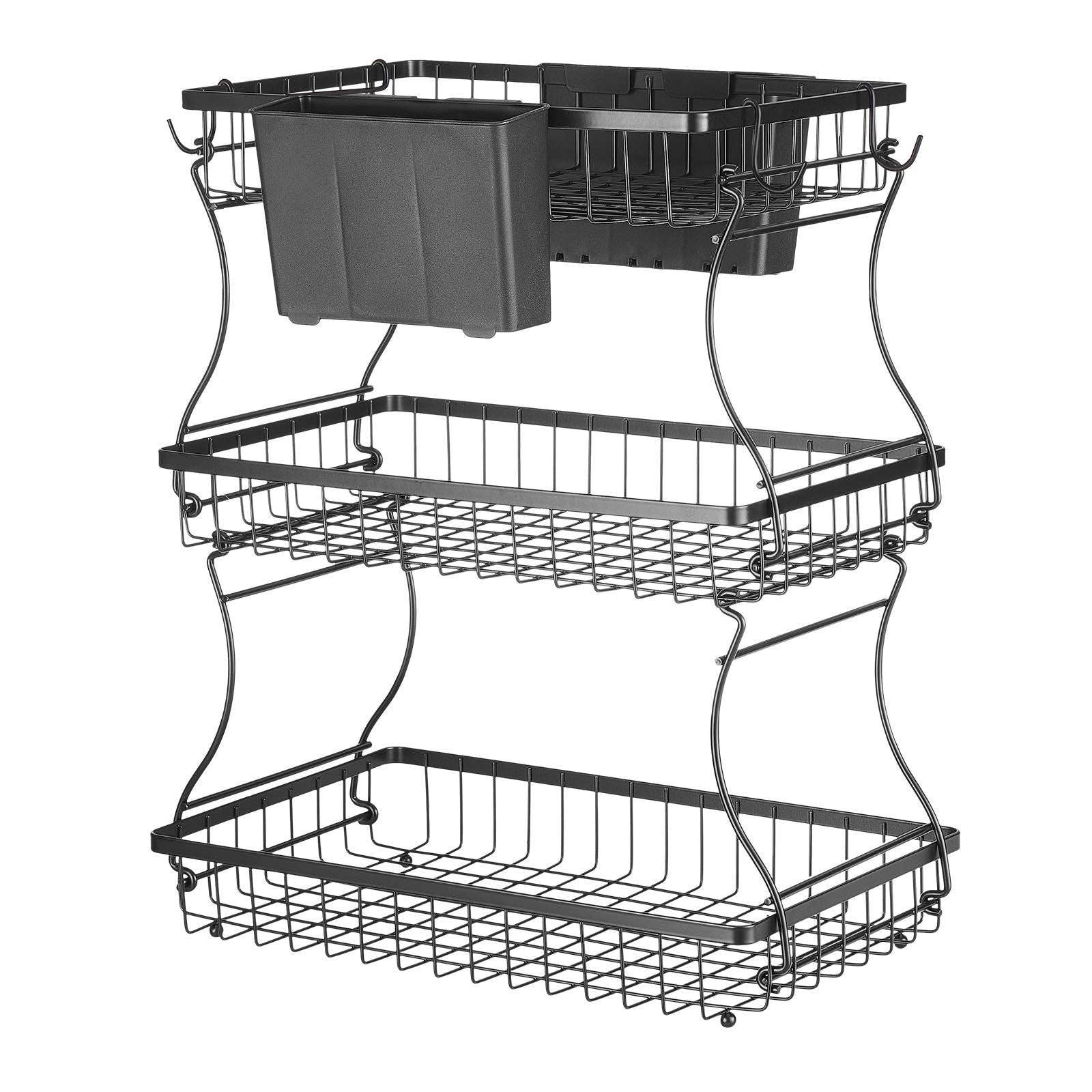 Naomi's Happy Place Shop - Wholesale Fruit basket - 3 Tier Fruit Basket Bowl Kitchen Countertop Storage Stand Holder Banana Hanger9