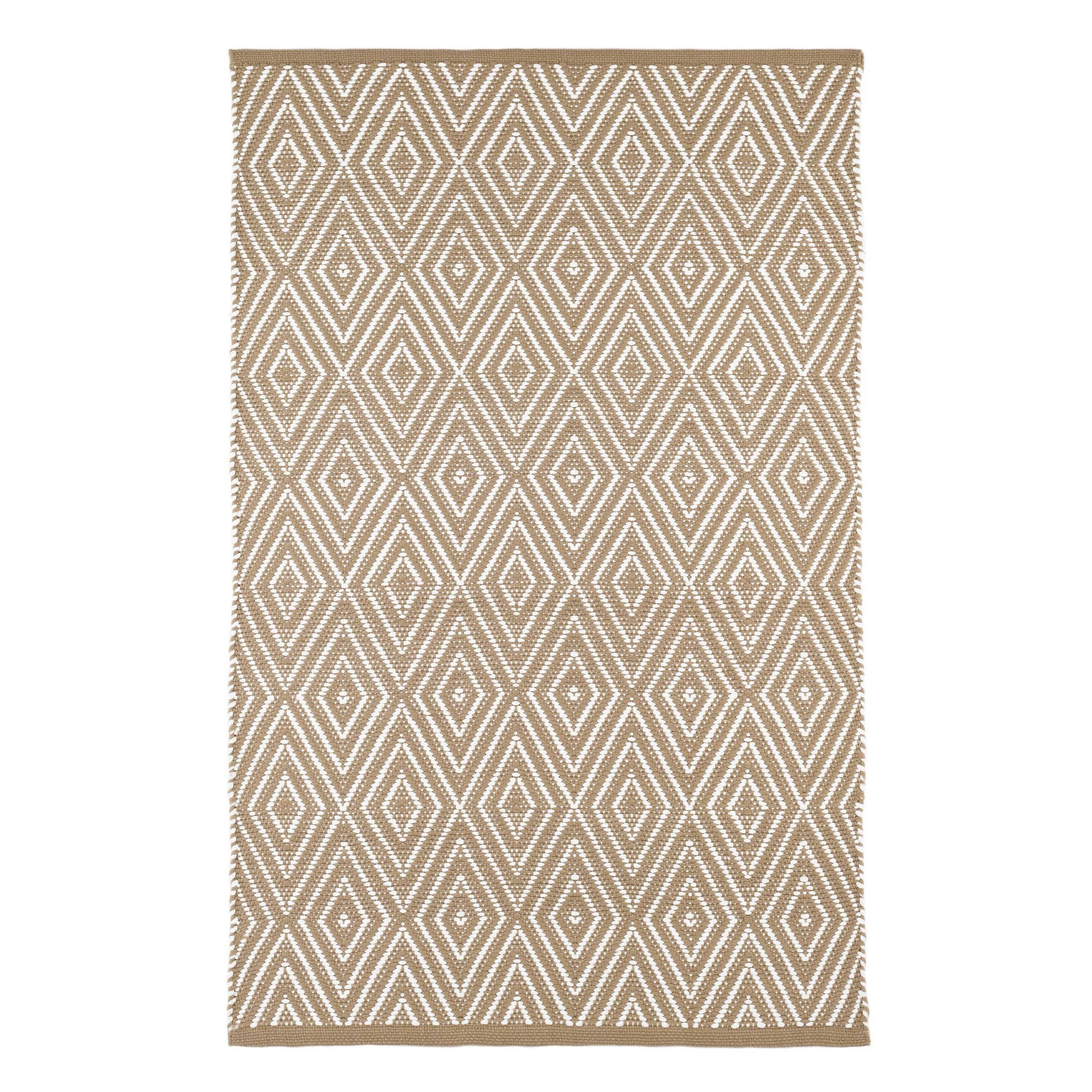 Annie Selke - Wholesale Area Rug - Diamond Handwoven Indoor/Outdoor Rug | Khaki/White0
