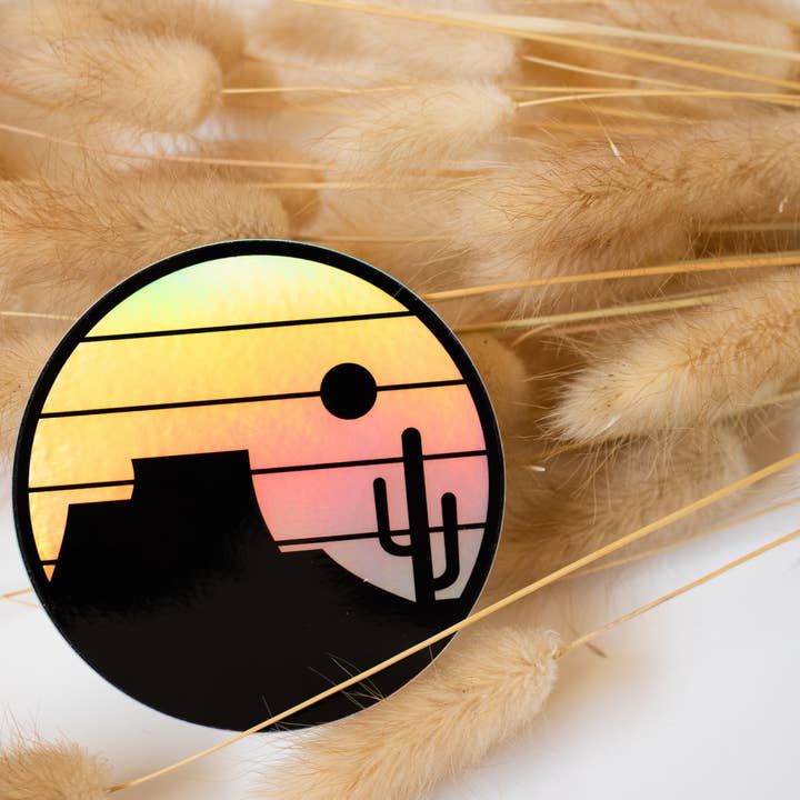 Riley Funk Designs - Wholesale Sticker - Desert Circle Holographic Sticker1