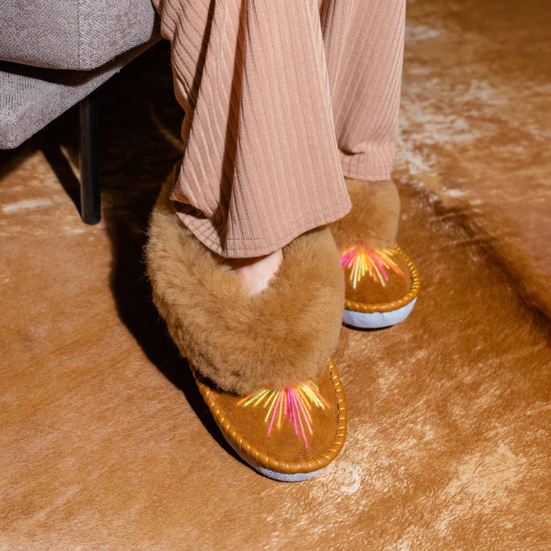 Sheepers SP .Z O.O. - Wholesale Slippers - Women's - Sheepskin Slippers With Starburst Embroidery By Sheepers5