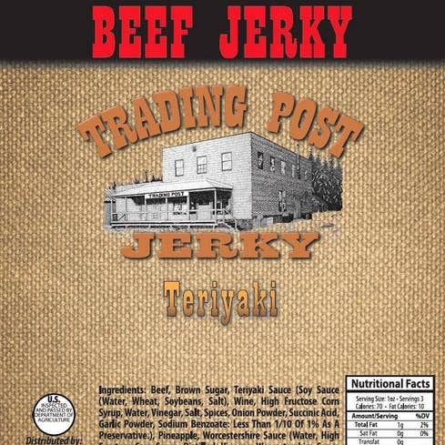 Trading Post Jerky - Wholesale Jerky - Teriyaki Brisket Beef Jerky 3oz0