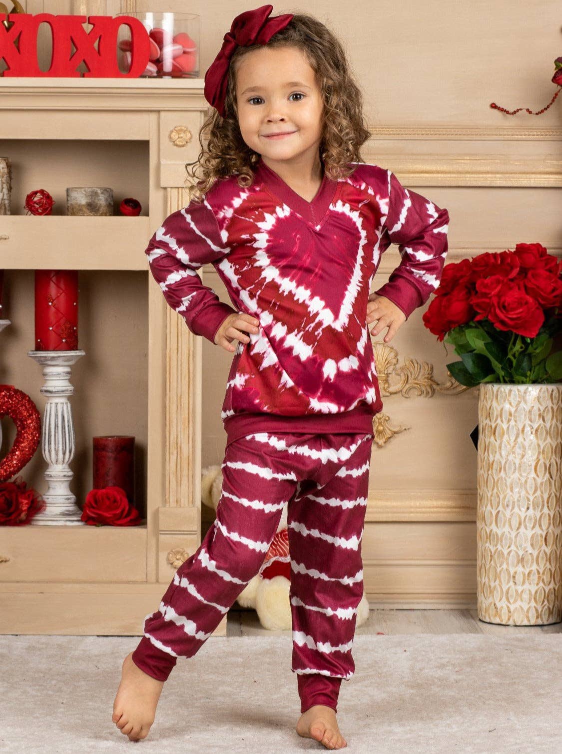 Bordeaux Set da salotto Mommy & Me Tie Dye Love in vendita all'ingrosso su Faire4