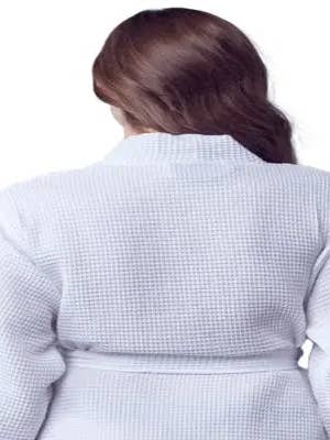Lotus Linen - Wholesale Robe – Women's - Knee-Length Waffle Robe for Women7