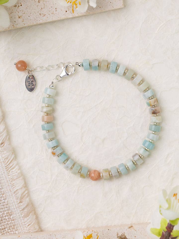 Gentle Breeze 7.5-8.5" Amazonite Simple Bracelet for wholesale by Anne Vaughan Designs Jewelry