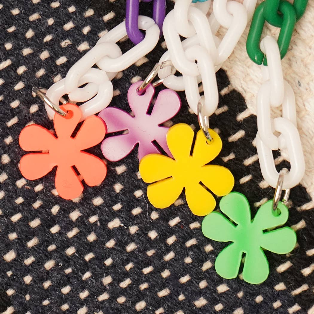 Fashion City - Wholesale Keychain - Women's - Happy Face Flower Color Tassel Keychain Bag Charm4