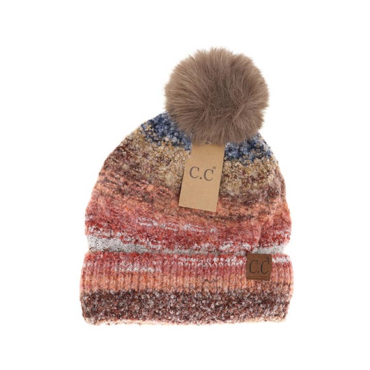 MiMi Wholesale - Wholesale Beanie - Women's - HTC0041 Luna Space Dye Pom Beanie