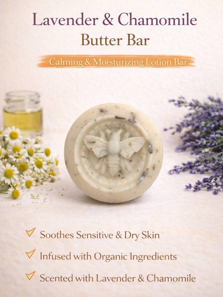 Barre de beurre à la lavande et à la camomille pour la vente par For You Apothecary LLC