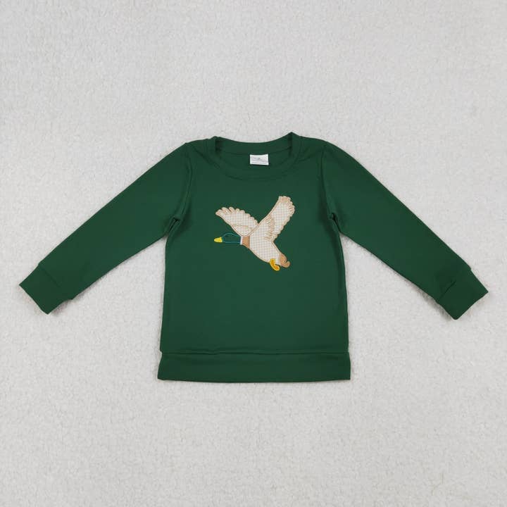 Aier Wholesale - Wholesale T-Shirt - Kids - Sibling Baby Boys Girls Embroidery Ducks Dogs Fishing Western Tee Shirts Top7