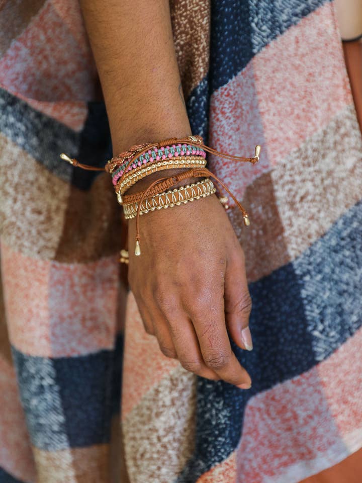 Ethnic Beaded & Woven Cord Bracelets - Layered Style 🌺 for wholesale by Leto Accessories