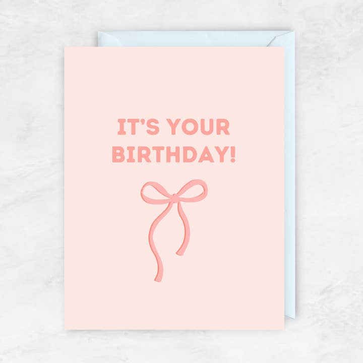 E Calligraphy Cafe - Wholesale Birthday Card - It's Your Birthday! (Bow)