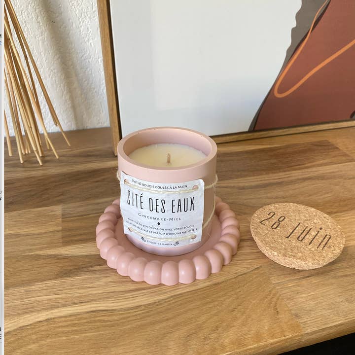 Cachi Portacandele rotondo in Ecoresin - Khaki in vendita all'ingrosso su Faire2