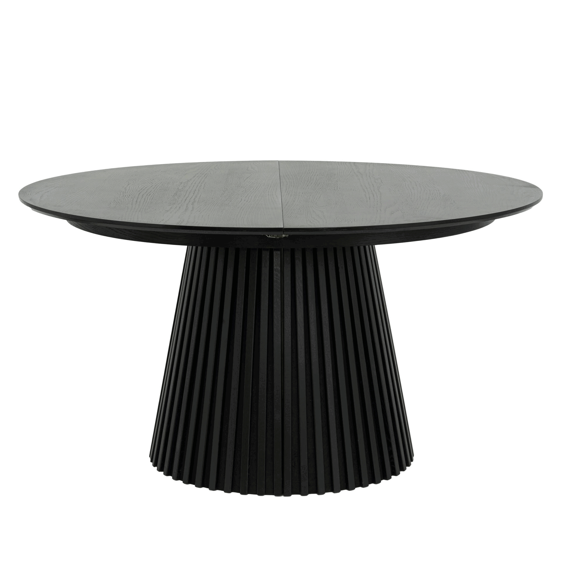 Furnhouse - Venta al por mayor Mesas auxiliares - Mesa de comedor redonda extensible Svendborg ø120/220 cm - Roble negro2