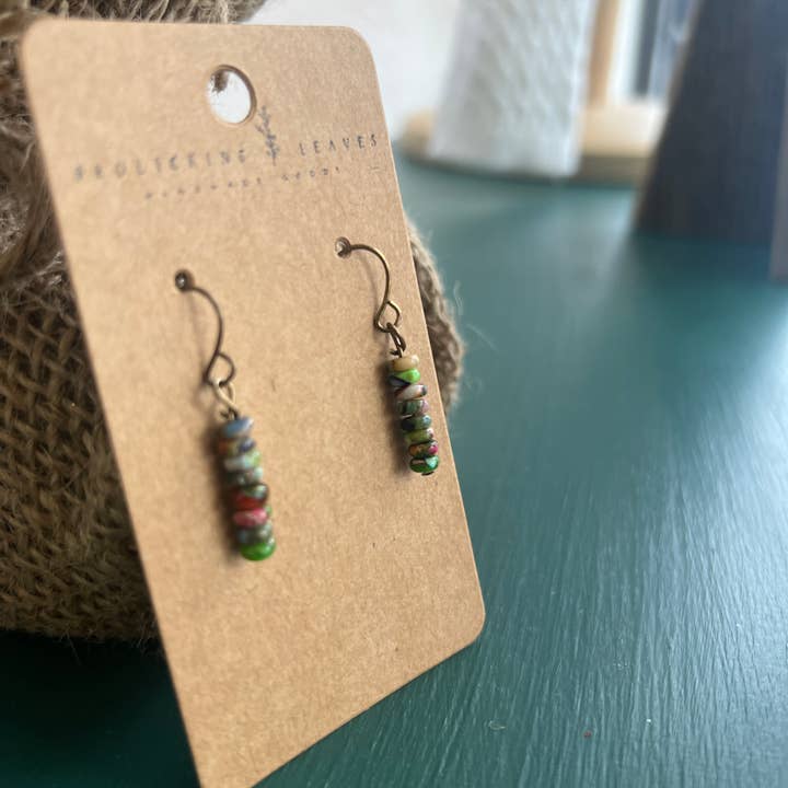 Frolicking Leaves - Wholesale Dangle Earrings - Imperial Jasper Earrings