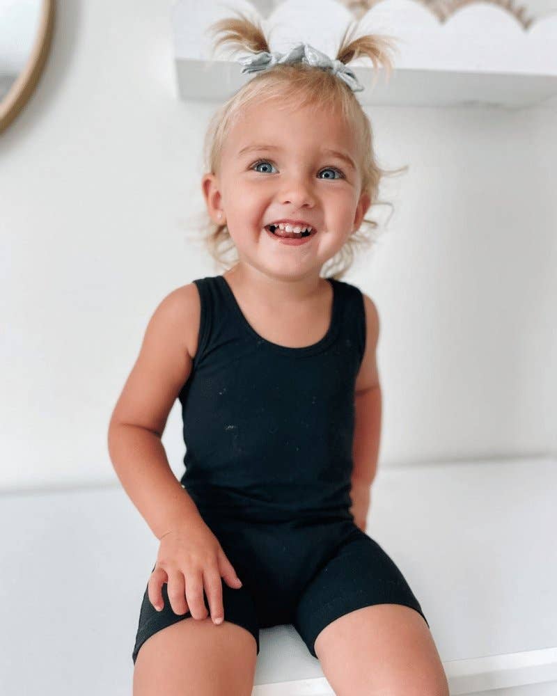 Bailey's Blossoms - Wholesale Romper - Kids - Gigi Bikeshort Romper - Black2